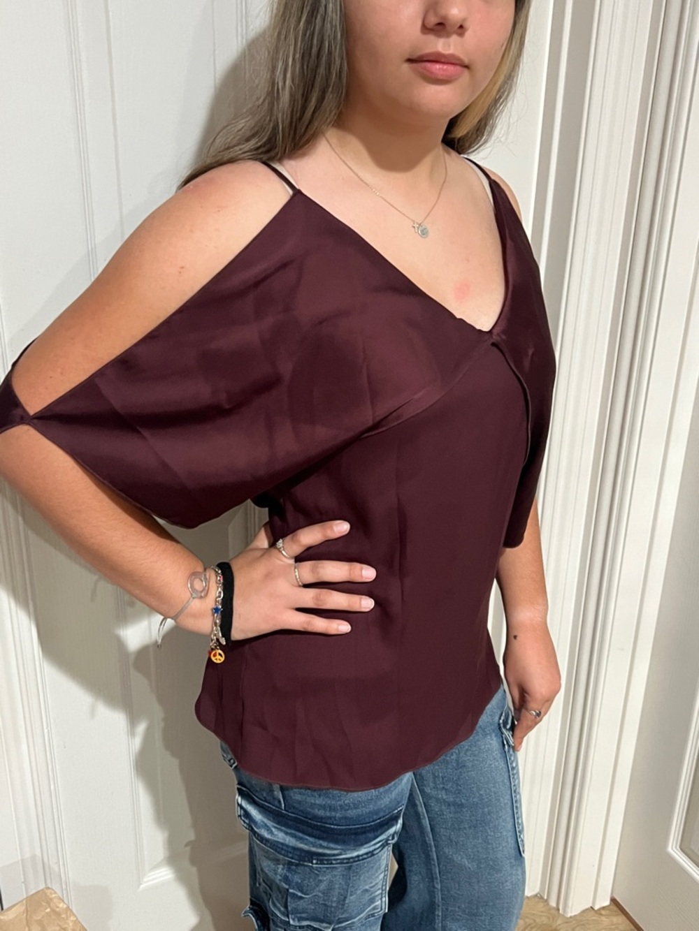 NWT. Bailey 44, small, Burgundy Sleeveless Top